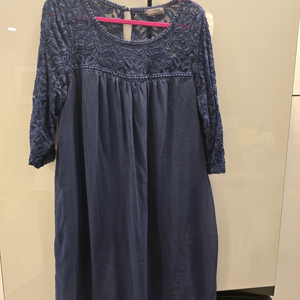 Luxology Navy Lace Dress